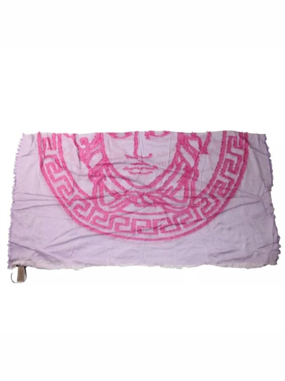 Gianni Versace - Women's Pink Silk Shawl Scarf Medusa Scarf 52" x 53" read disc